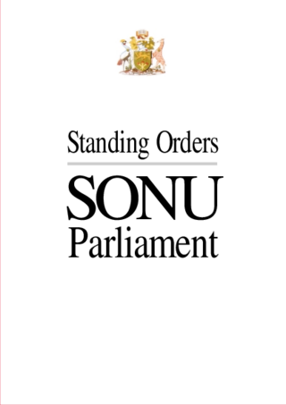 Standing orders, SONU parliament