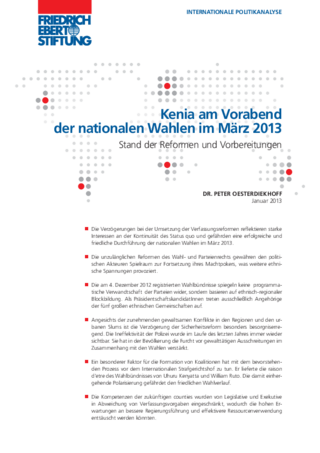 Kenia am Vorabend der nationalen Wahlen im März 2013